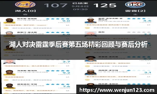 湖人对决雷霆季后赛第五场精彩回顾与赛后分析